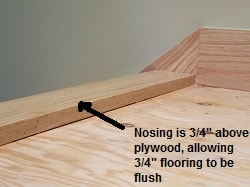 Stair nosing for hold up