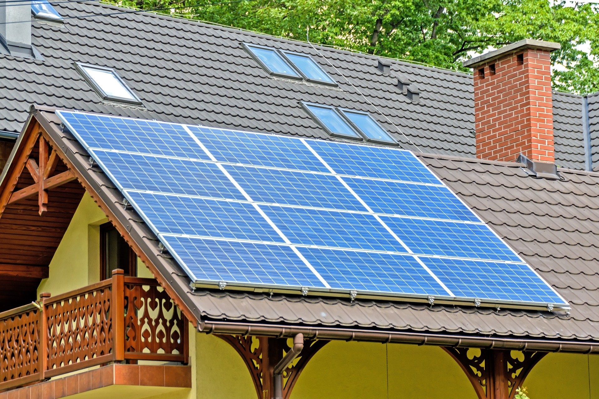 Solar panels installed on a home