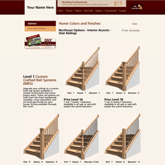 An example website page showing an online stair-selections sheet